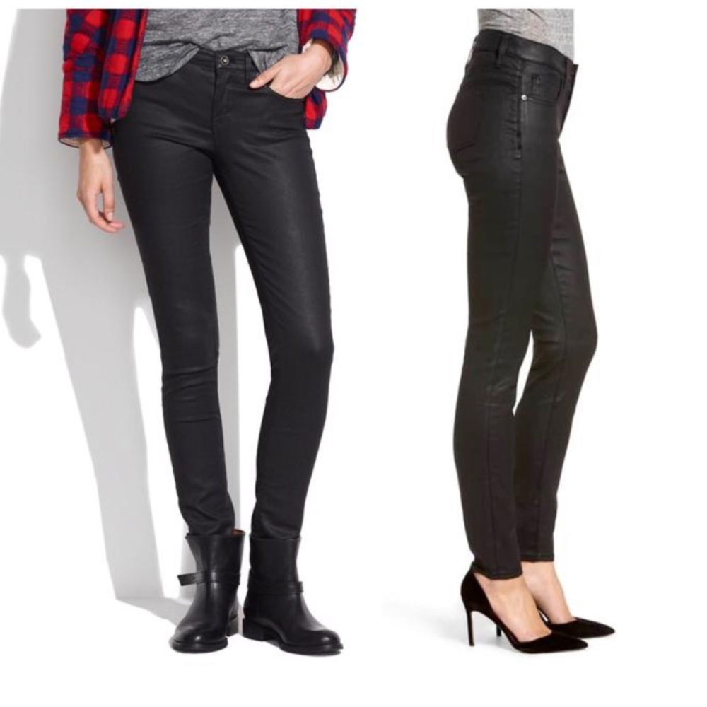NWT Black Madewell 9” High-rise Skinny Coated Jean